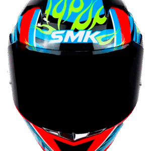 Casco Smk Stellar Skull Azul Rojo Brillante