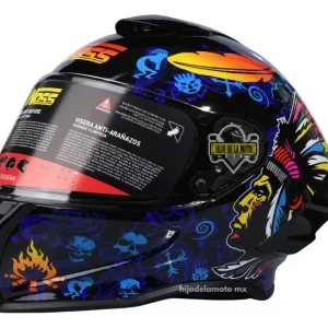 Casco Cerrado NOSS N-801 Penacho Azul/Multi
