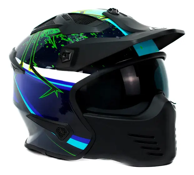 Casco Fassed Modular Trooper Window Azul Mate Certi Ecer2205