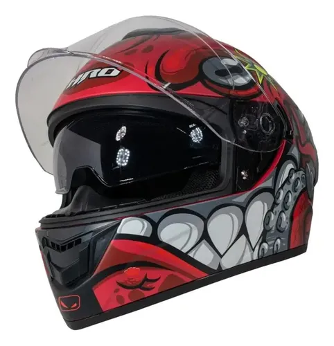 Casco HRO 518 Space Invader Rojo Mate Rider One