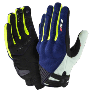 Guantes Vel Ls2 Azul/Amarillo Fluo Dart  2