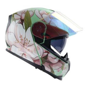 CASCO RODA REVENGE PRO VERDE SAKURA ABATIBLE MICA ROSA SVS