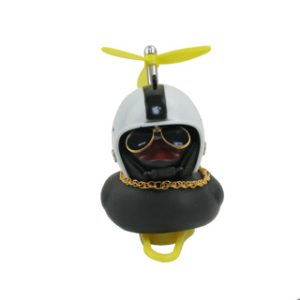 PATO DECORATIVO NEGRO CON CASCO