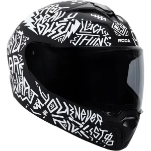 Casco Roda Booster Negro Mate Riddle Mica Humo Abatible Svs